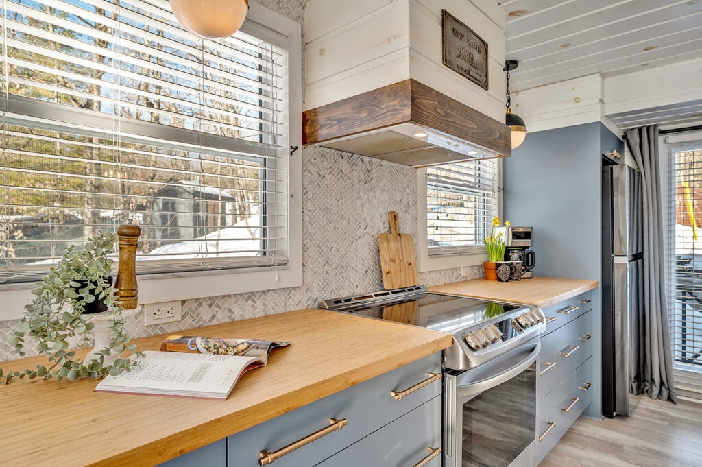 kitchen with wood counters