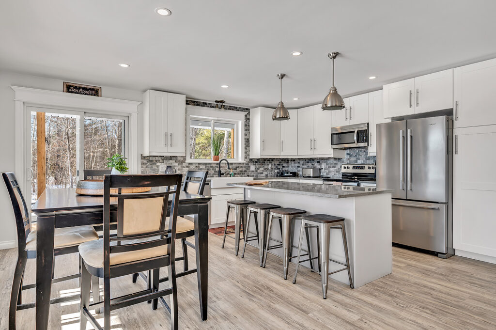 kitchen and dining area